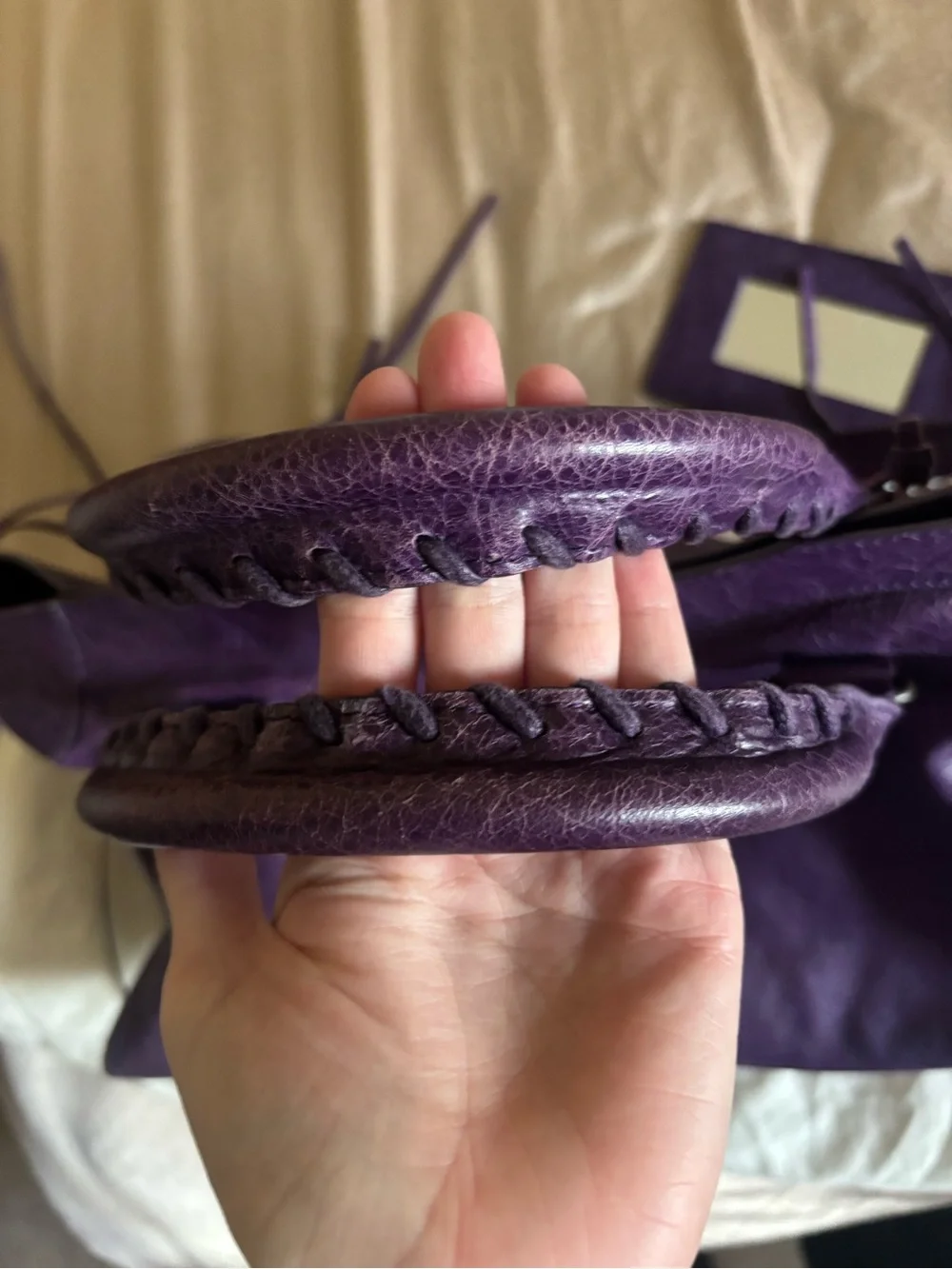 Vintage Balenciaga Raisin/ Violet Leather Purple Classic City Bag